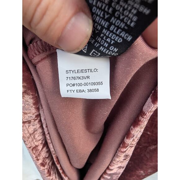 Violets & Roses Womens Grace Pink Crushed Velvet Long Sleeve Mini Dress Sz 12/31 - Picture 6 of 7